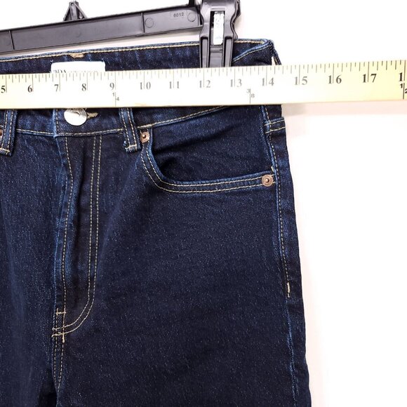Zara Womens Jeans Straight Leg Size 6 Dark Wash Denim Pants High Rise - Picture 8 of 12